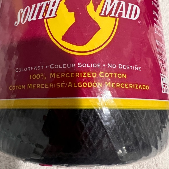 South Maid Cotton Mercerized Color 12 Black 350 Yarn Crochet Lot Of 4. - Picture 2 of 6